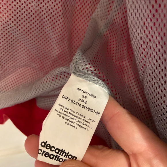 VINTAGE TRIBORD DECATHLON RED HOODED RAIN JACKET HOODIE COLD WINTER SNOW SZ 8 - Picture 7 of 13